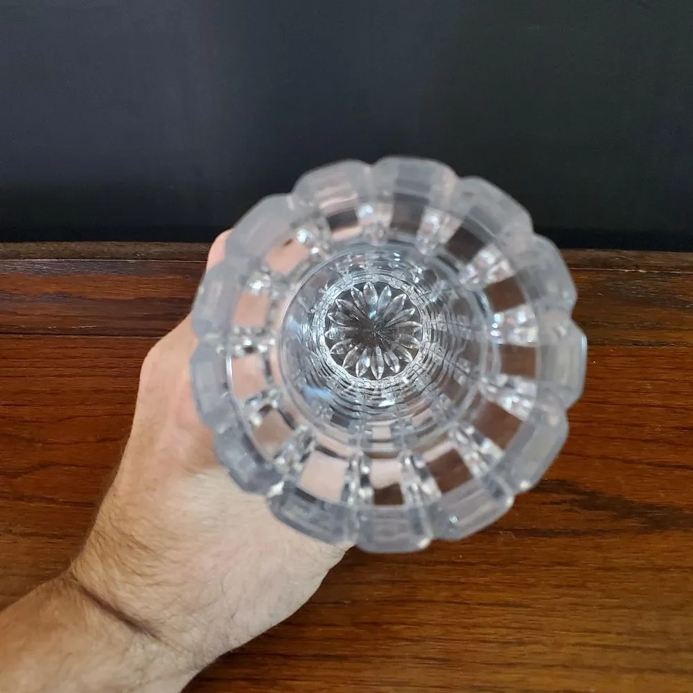 Heavy Cut Glass 24% Lead Crystal Flower Vase 8